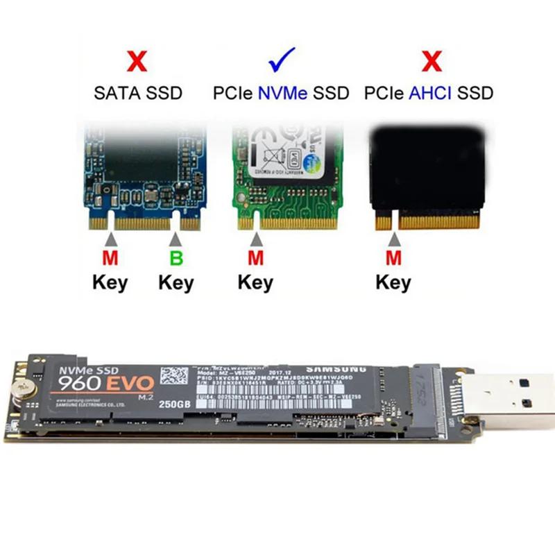 NVME USB  M.2 NVME SSD USB 3.1 , M2 NVMe 2230 2242 2260 2280 SSD, 10Gbps USB3.1 Gen 2
